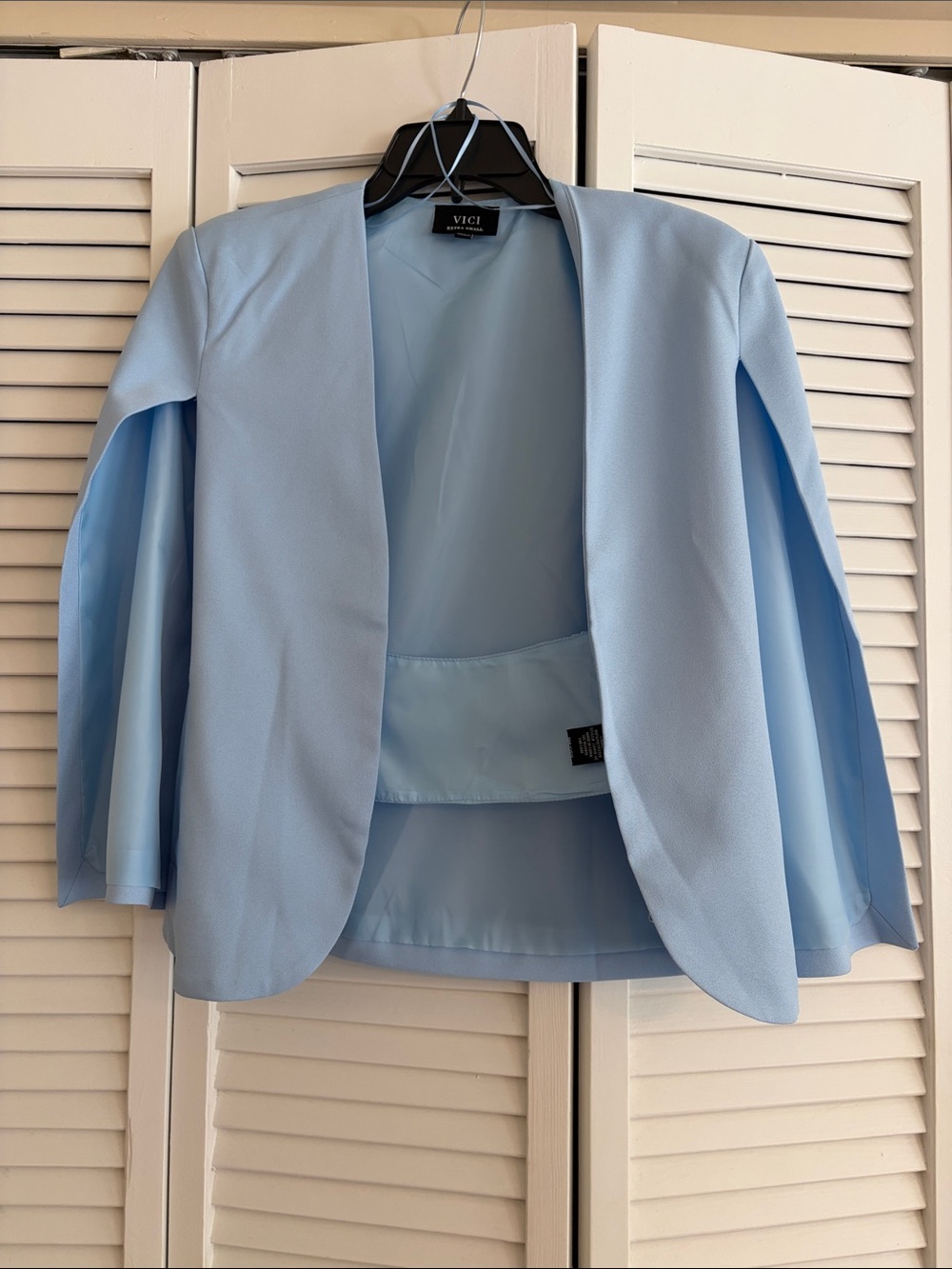 Vici Powder Blue Cape Blazer